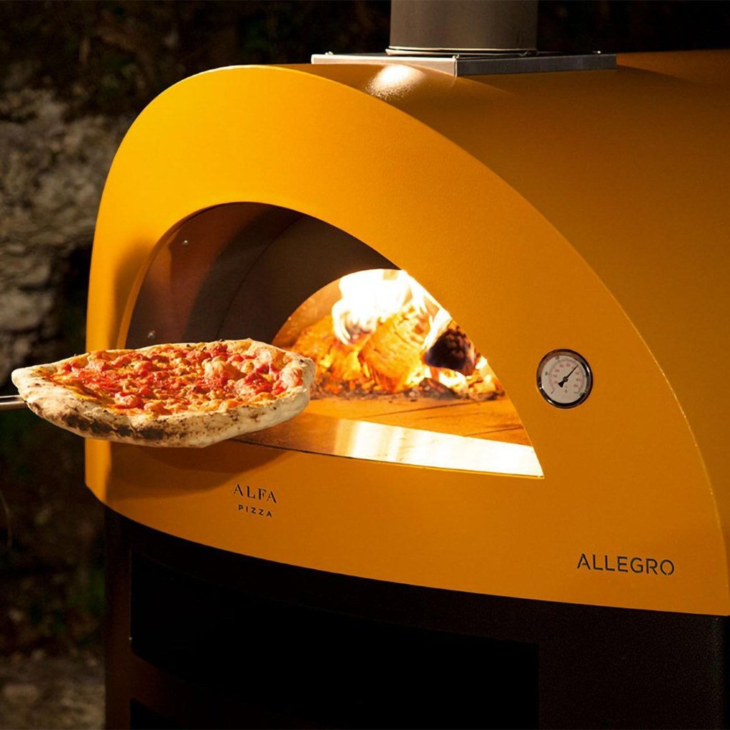 Alfa Allegro Countertop Wood Fired Pizza Oven Cooking Pizza