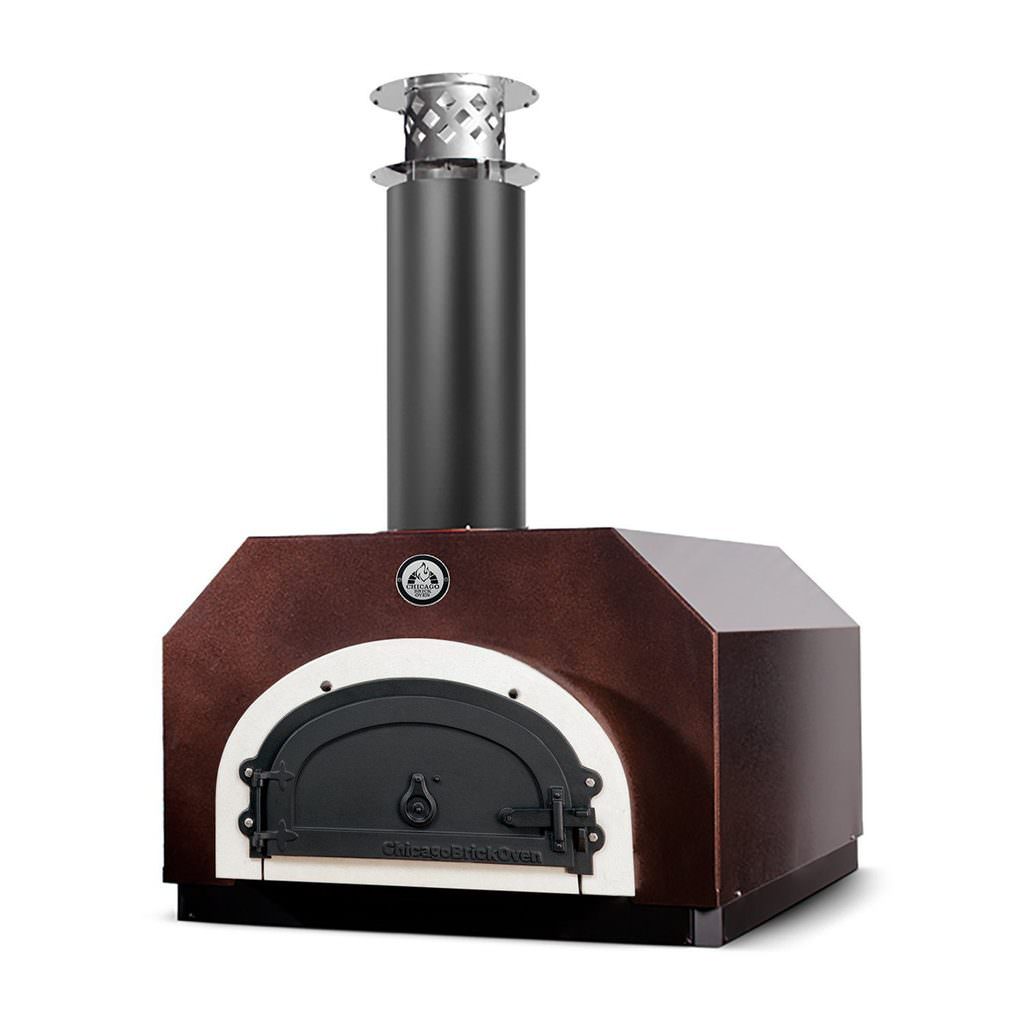 Chicago Brick Oven CBO 500 Countertop Wood Fired Pizza Oven CBO-O-CT-500-CV Copper Vein with Door Closed and Right Side View