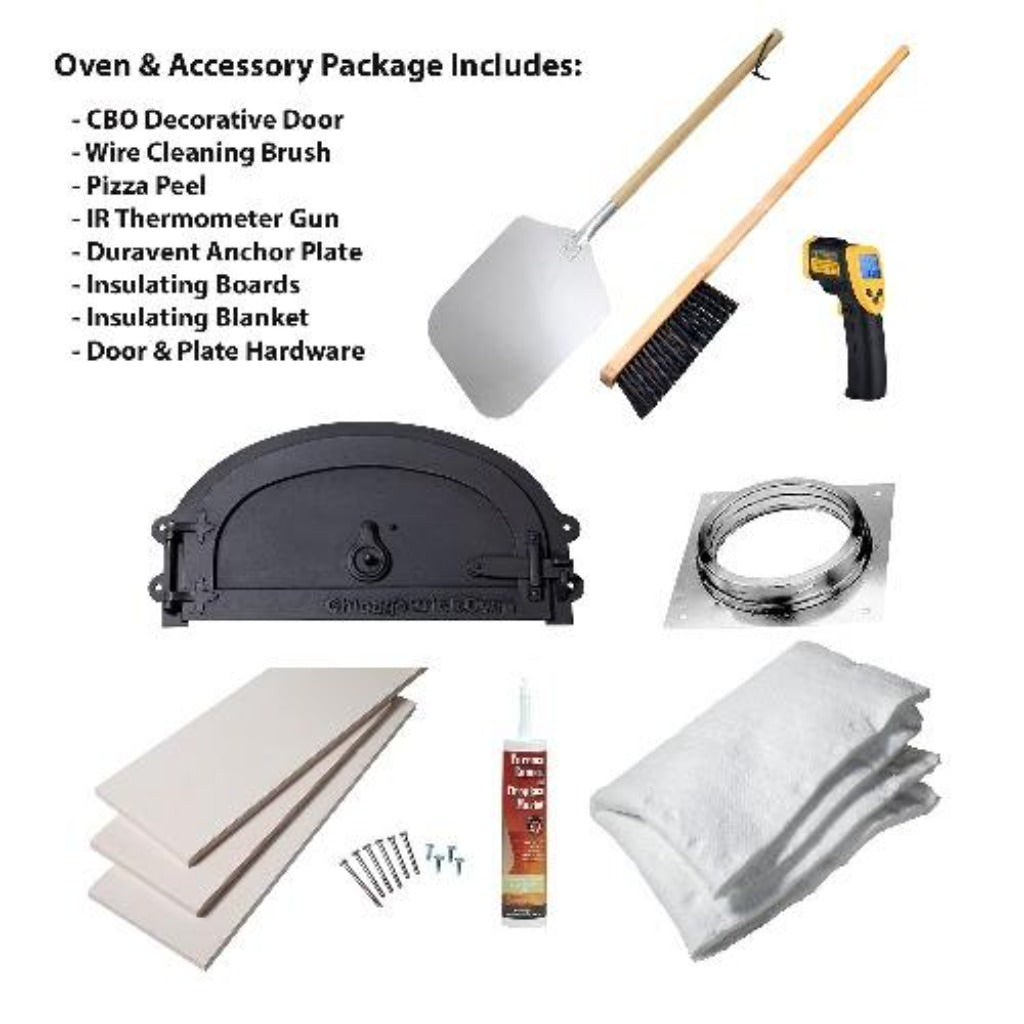 Chicago Brick Oven CBO 750 Hybrid Gas and Wood Fired Pizza Oven DIY Kit Accessories and Parts Included with Oven