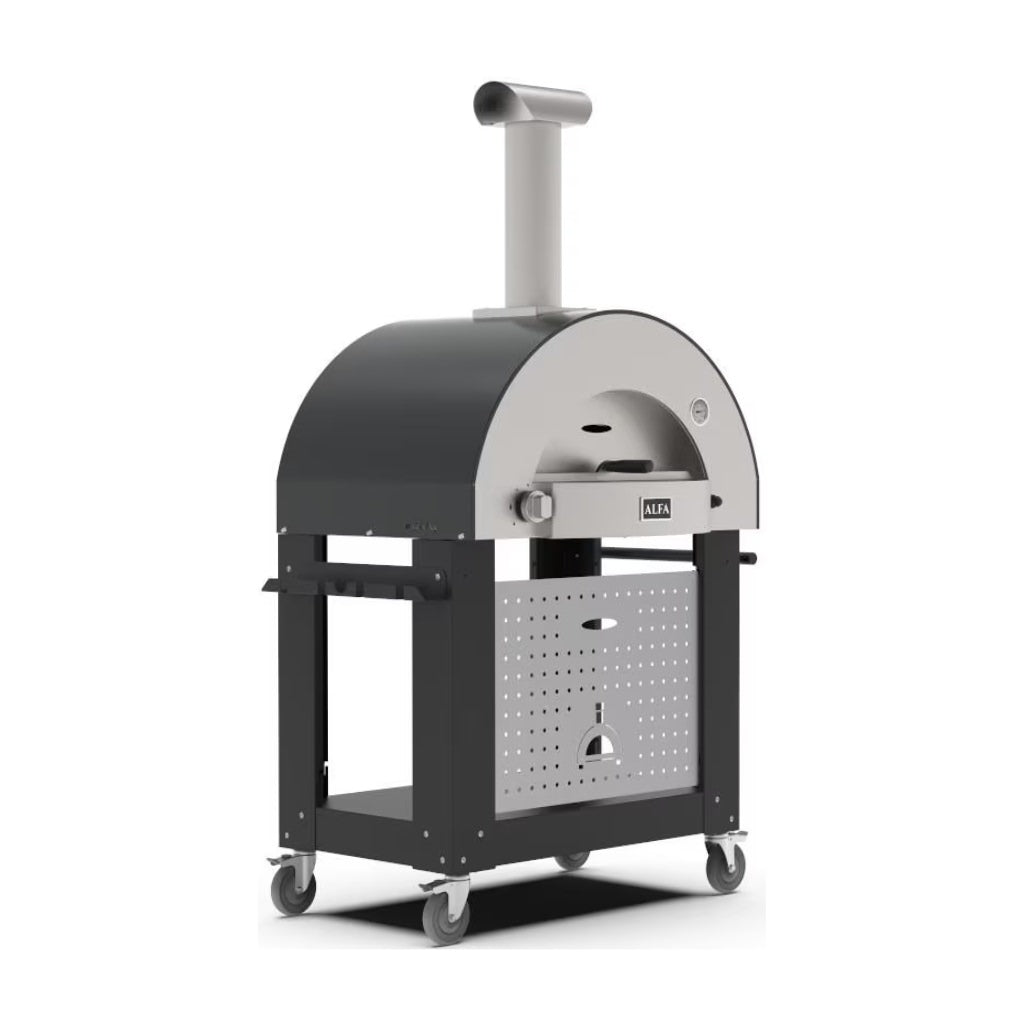 Alfa Forni Classico 2 Pizze Gas Pizza Oven on Base Front Angle View