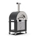 Alfa 2 Pizza Oven Base front left view with pizza oven on cart with white background