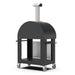 Alfa 2 Pizza Oven Cart back left view with pizza oven on stand with white background