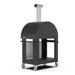 Alfa 2 Pizza Oven Stand back right view with pizza oven on cart with white background