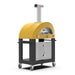 Alfa 3 Pizza Oven Base front left view with pizza oven on cart with white background