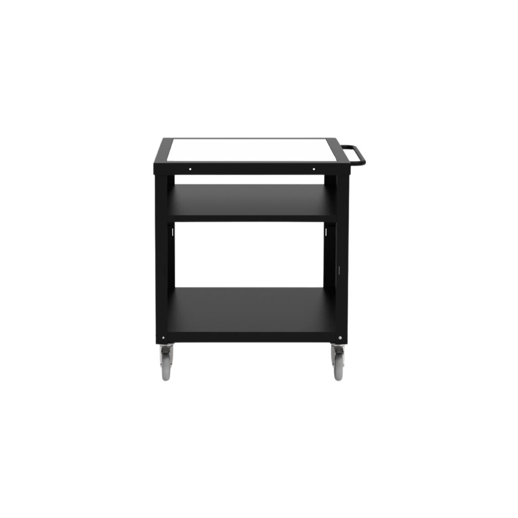 Alfa Forni Cooking Station 80 with white corian top on white background.