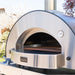 Alfa Forni Hybrid Kit gas cover on burners inside of pizza oven outdoors