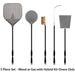 Alfa Forni Pizza Peel Set 5 pieces with black handles on white background