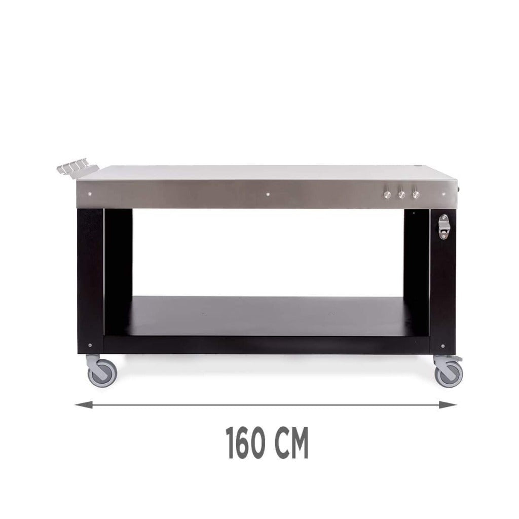 Alfa Forni Table length of the 63 inch ACTAVO 160 model in centimeters on a white background