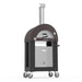 Alfa Nano Pizza Oven Base in black with pizza oven installed on top angled view on white background