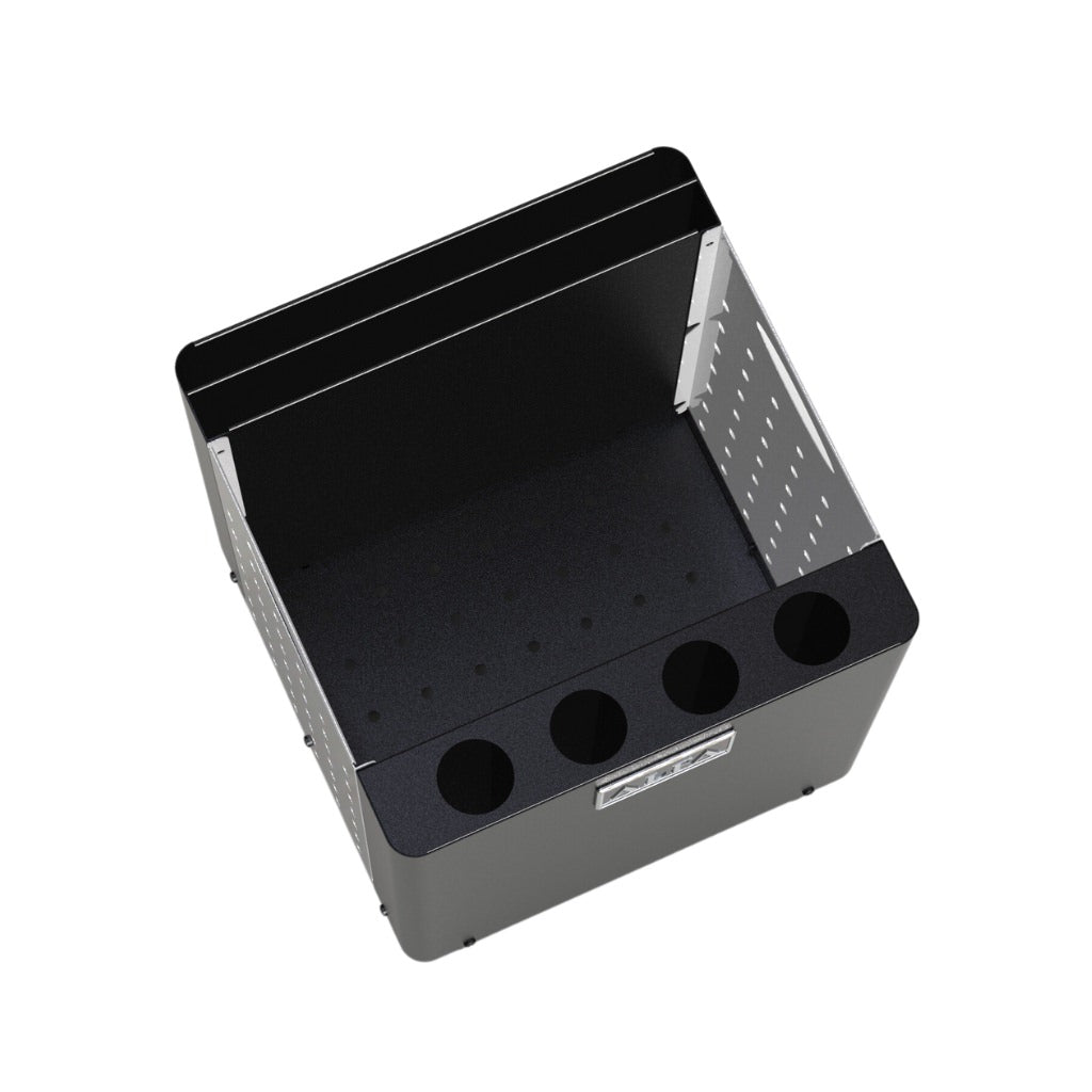 Alfa Peel Holder overhead inside view of cart on white background.