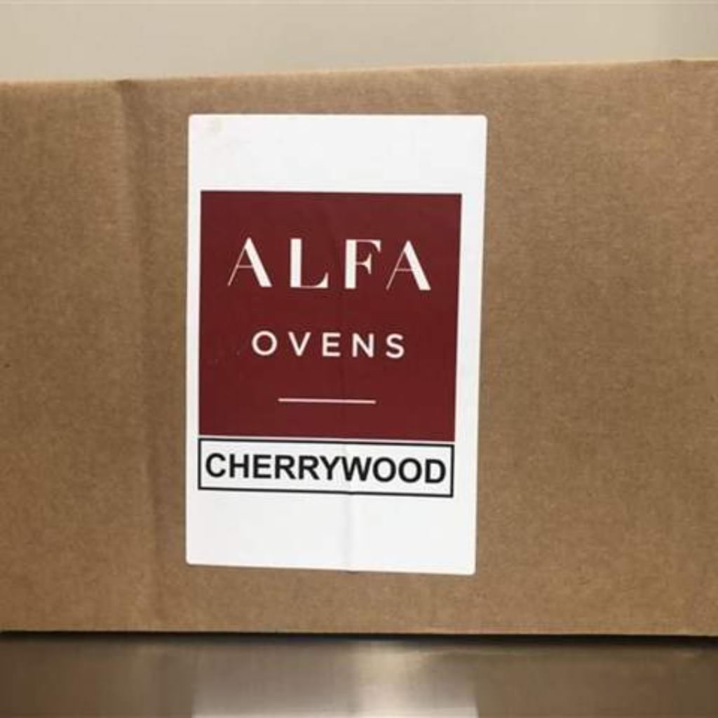 Alfa Pizza Oven Wood box of cherry wood on table