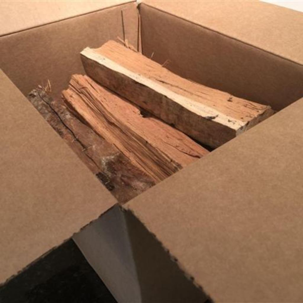 Alfa Pizza Oven Wood open box with stack of cooking wood inside