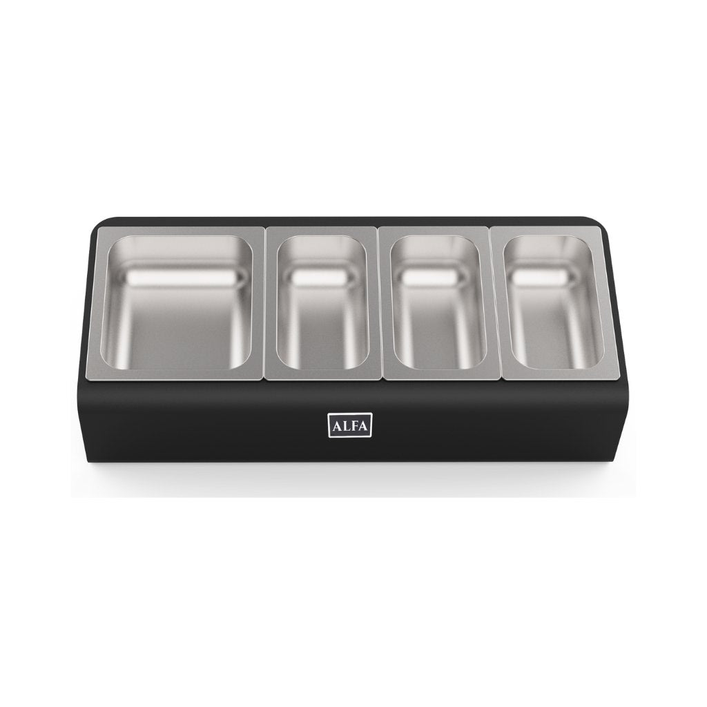 Alfa Topping Station with four compartments on a white background.