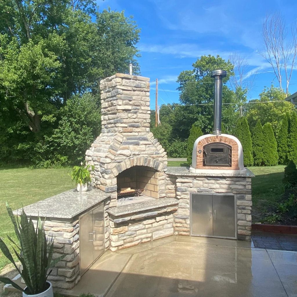 Authentic Pizza Ovens Ventura Sierra Premium Pizza Oven In Backyard On Custom Stone Countertop