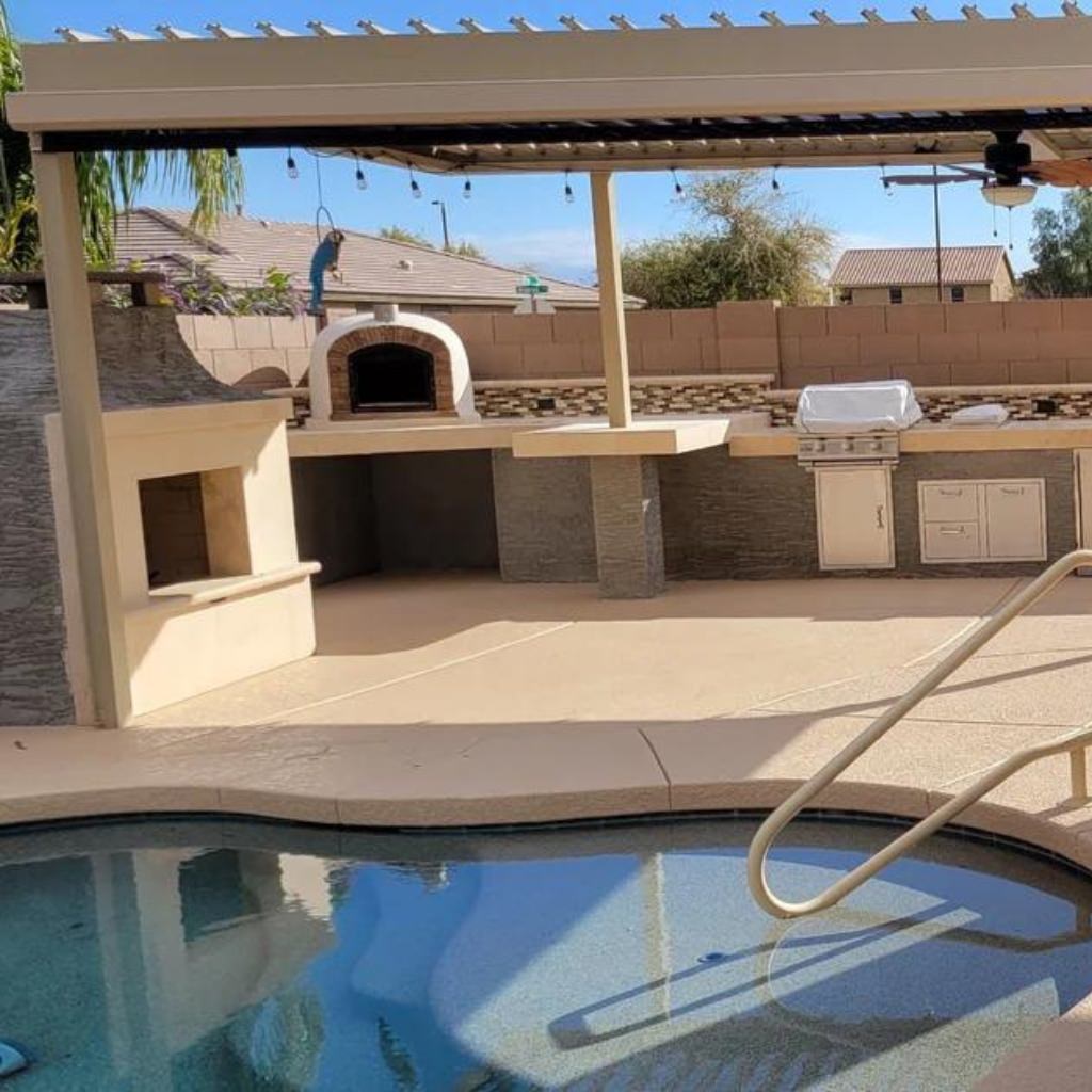 Authentic Pizza Ovens Ventura Sierra Premium Pizza Oven In Backyard With Pool