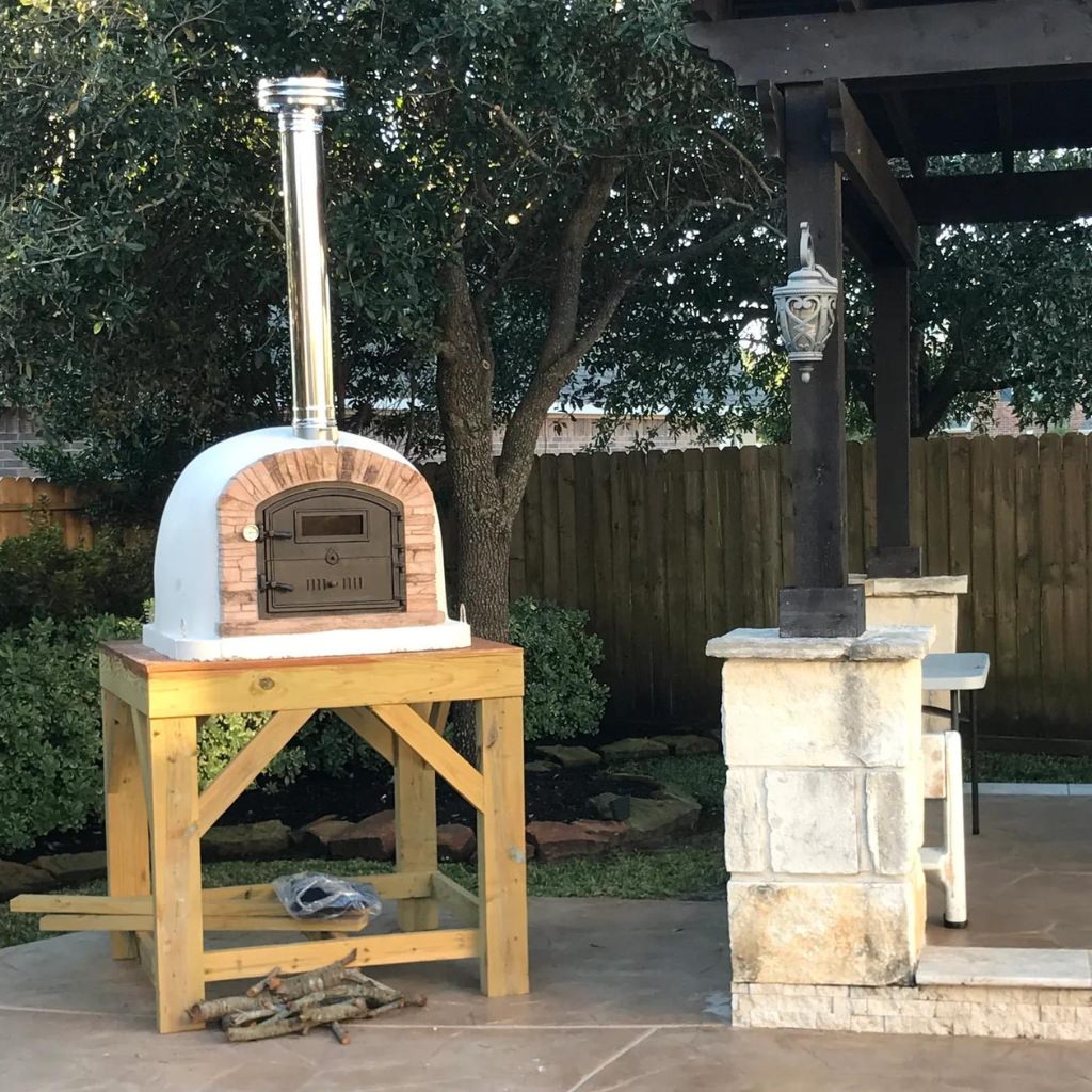 Authentic Pizza Ovens Ventura Sierra Premium Pizza Oven On Custom Wood Base In Backyard