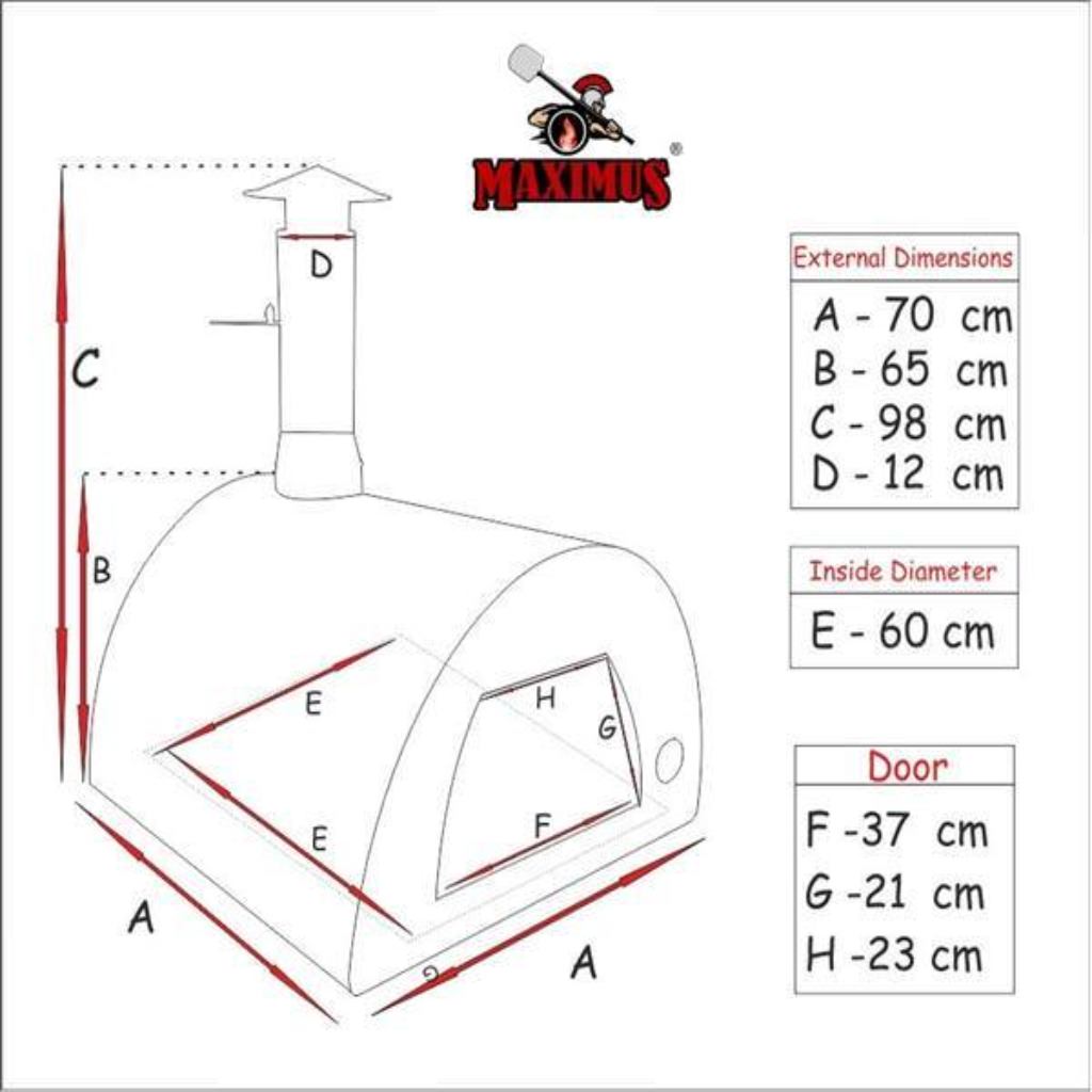 Authentic Pizza Ovens Maximus Arena Countertop Pizza Oven Specification Sheet