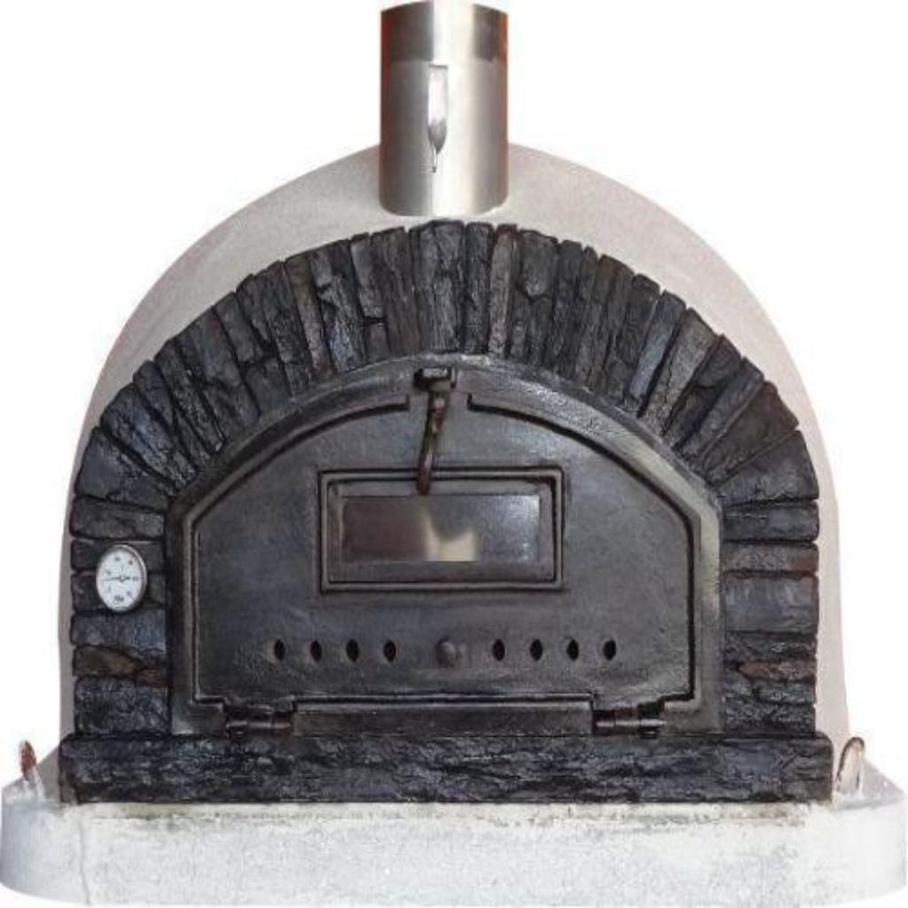 Authentic Pizza Ovens Premium Buena Ventura Black Stone Countertop Wood Fired Pizza Oven BUENAPREMB