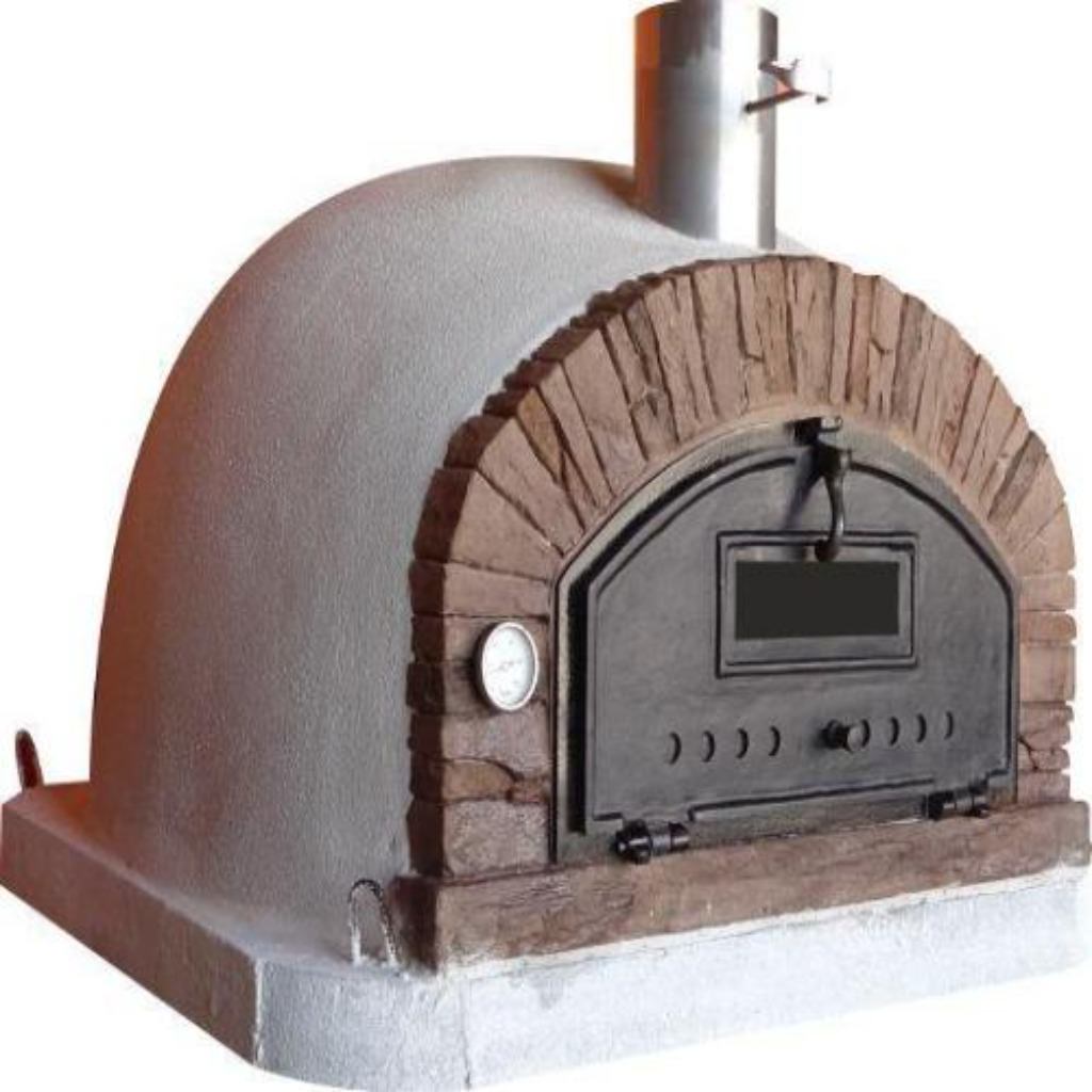 Authentic Pizza Ovens Premium Buena Ventura Red Brick Countertop Wood Fired Pizza Oven Left Side View