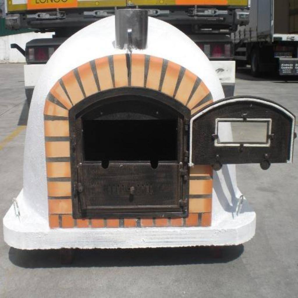 Authentic Pizza Ovens Premium Lisboa Countertop Wood Fired Pizza Oven at Manufacturer with One Door Open