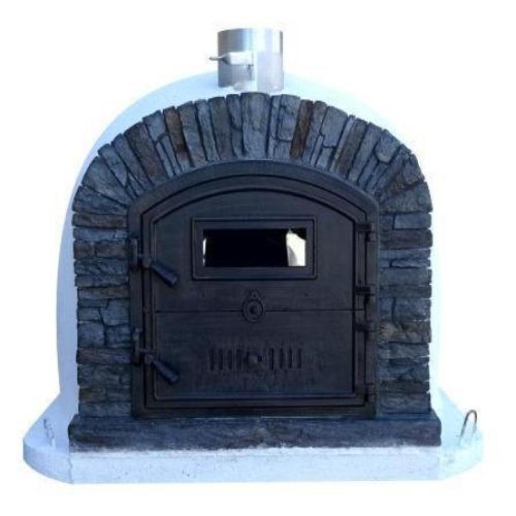 Authentic Pizza Ovens Premium Ventura Black Stone Countertop Wood Fired Pizza Oven VENTPREMB