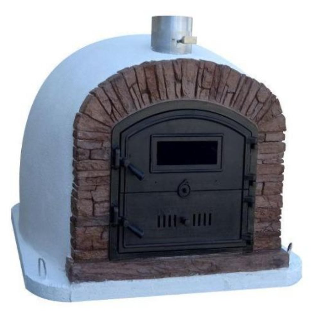Authentic Pizza Ovens Premium Ventura Red Brick Countertop Wood Fired Pizza Oven Left Side View