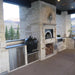 Chicago Brick Oven CBO 1000 Commercial Wood Fired Pizza Oven Kit Outdoor Residential Kitchen Installation with White Stone