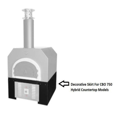 Chicago Brick Oven CBO 750 Hybrid Countertop Gas and Wood Fired Pizza Oven Decorative 3 Piece Metal Skirt Installed