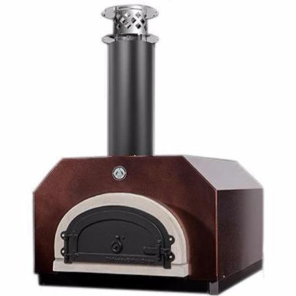 Chicago Brick Oven CBO 750 Commercial Wood Fired Pizza Oven Trailer Copper Vein Oven on Trailer Close Up View