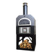Chicago Brick Oven Hybrid Stand CBO 750 Freestanding Gas and Wood Fired Pizza Oven in Silver Vein with Door Closed
